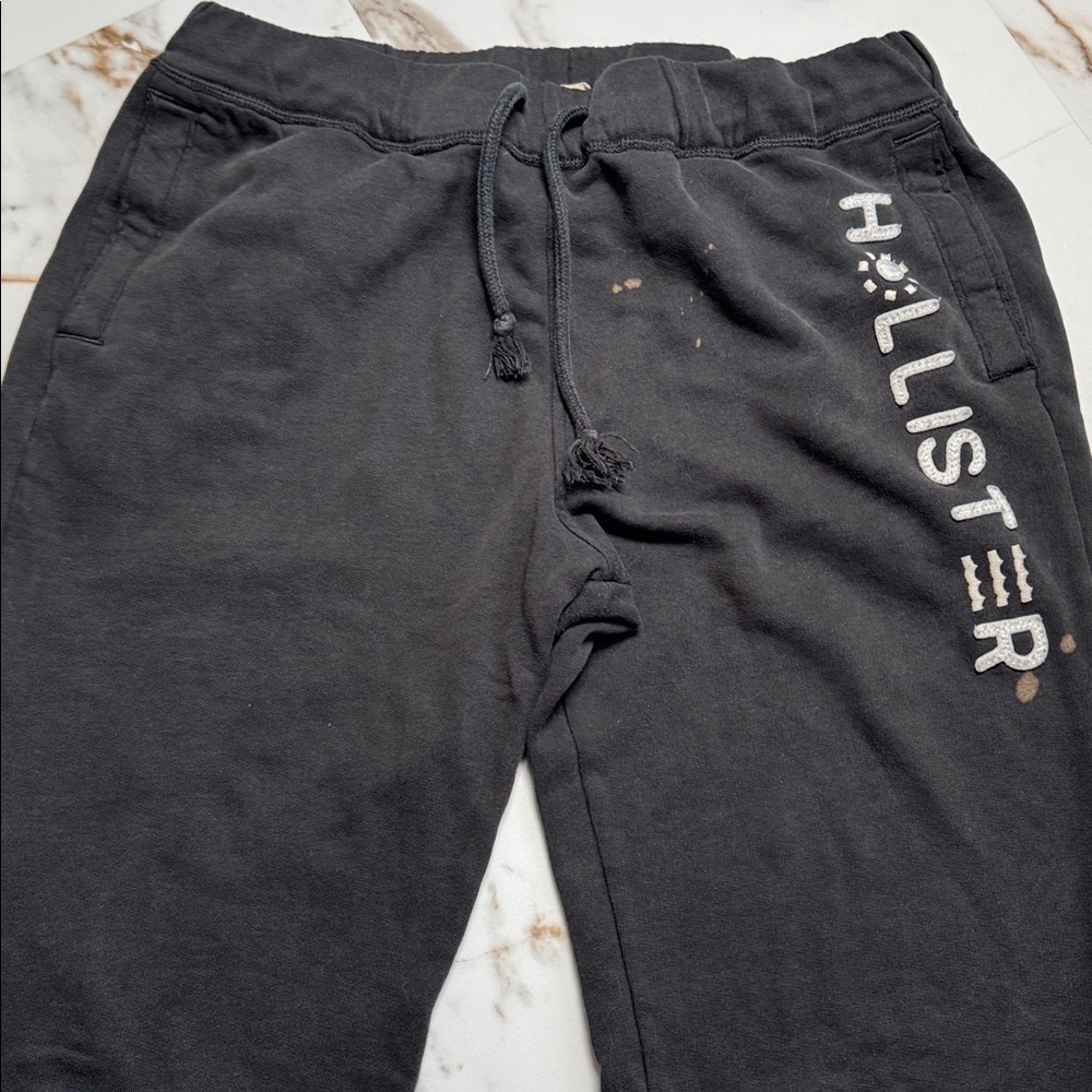 Hollister Y2K Spellout Straight Wide Leg Sweatpants Sz M Distressed Lounge - Picture 3 of 9